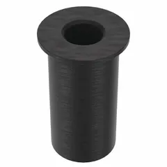 This insulating well nut features a rubber body with a plain finish, designed for blind fastening and sealing applications where access is limited to one side of the workpiece. The rubber insert expands during installation to form a vibration-resistant seal. Supplied in a 10-pack, it has a 1/4"-20 coarse thread, 1/2" insert diameter, and 1 3/64" overall length.
