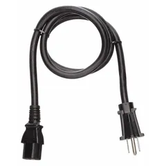 This 3 ft power cord connects electronic equipment with a C13 inlet to a standard 5-15P receptacle. It features a PVC jacket and SJT cable type, rated for 15 A. Suitable for powering computers, monitors, servers, and similar devices in office or data center environments.