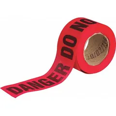 APPROVED VENDOR Danger Do Not Enter Barricade Tape, 3 in x 150 ft, Wood Fiber, Black on White