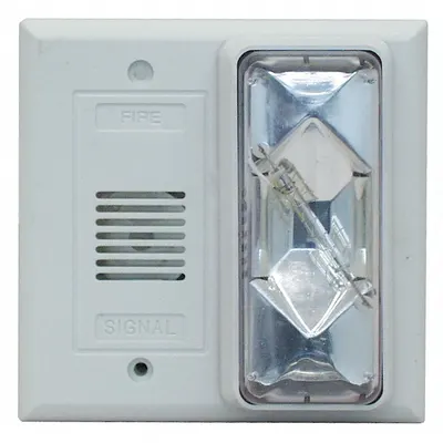 EDWARDS SIGNALING 6536-G5 Xenon Horn Strobe, 24 V AC, Wall Mount - Horn Alarms with Strobe Light