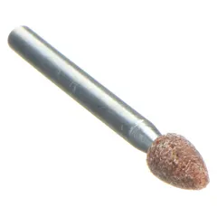 This mounted point features a 60-grit aluminum oxide abrasive in a B45 shape, designed for deburring, blending, and smoothing operations on carbon steel surfaces. It is suitable for precision grinding and finishing tasks in metalworking and fabrication applications.