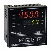 TEMPCO Temperature Controller: TEC-4500, 1/4 DIN Size, Programmable, PID, 90 to 264V AC, Digital (MPN TEC58001)