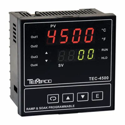 TEMPCO Temperature Controller: TEC-4500, 1/4 DIN Size, Programmable, PID, 90 to 264V AC - Temperature Controllers