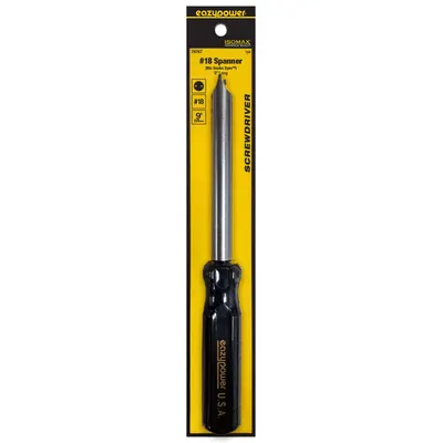 EAZYPOWER Screwdriver: Security Spanner Series, Steel, #18 Tip Size, 5 in Shank Lg - Spanner Screwdrivers