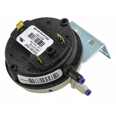 Pressure switch for HVAC systems, used to monitor gas or air pressure and ensure safe burner operation. Interrupts the circuit if pressure deviates from set limits. Replacement control for RAYPAK boilers and heaters.