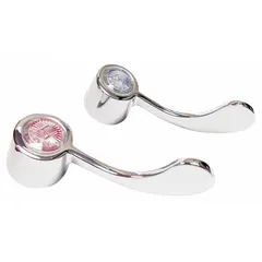 Zinc wristblade handle with chrome finish for commercial bathroom sink faucets in the Gerber Classics series. Includes one screw. Compatible with T&S Brass fixtures. Controls hot and cold water flow.
