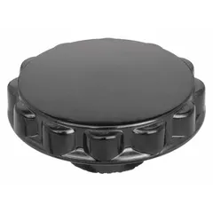 This fluted knob from DAVIES features a threaded hole with 1/4"-20 thread and 45 mm thread length. Made of thermoset material with a 1.5 in diameter, it is designed for manual adjustment and clamping on industrial machinery, control panels, and equipment.