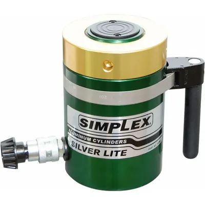 SIMPLEX Lock Nut Hydraulic Ram: 100 ton Nominal Capacity, 10 in Nominal Stroke Lg - Lightweight Lock Nut Rams