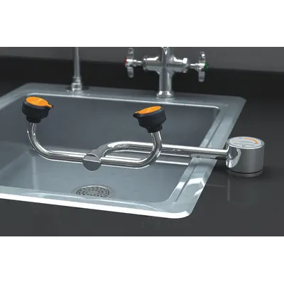 GUARDIAN EQUIPMENT Plumbed Eyewash: Std, Eyes Coverage, Swing Right, Left Side - Counter-Mount Eyewash Stations
