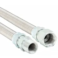 Gas Connector: 3/8 in Hose Inside Dia., 5 ft Hose Lg, 53,200 BTU Capacity, Silver, FNPT x FNPT (MPN 20-3122-60)