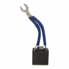 Carbon brush for conducting electrical current between stationary and rotating parts in electric motors. Compatible with Reliance motor models 404844BE, 404844CF, 404844CX, 404844DF, 404844EN, 404844EP, and 404844FA. Suitable for use in industrial motor maintenance and replacement applications.
