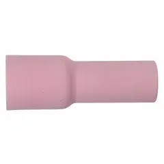Alumina gas lens nozzle for TIG welding, No. 12 size, long configuration. Designed to improve shielding gas coverage and arc stability. Suitable for use with compatible TIG torches requiring large-diameter gas lenses.