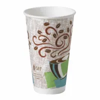 DIXIE Disposable Hot Cup: 16 oz Capacity, White, Paper, Unwrapped, Coffee Haze, 1,000 PK (MPN 5356CD)