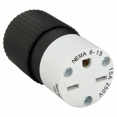 BRYANT Straight Blade Connector: 6-15R, 250V AC, 15 A, 2 Pole, 3 Wire - General Purpose Connectors