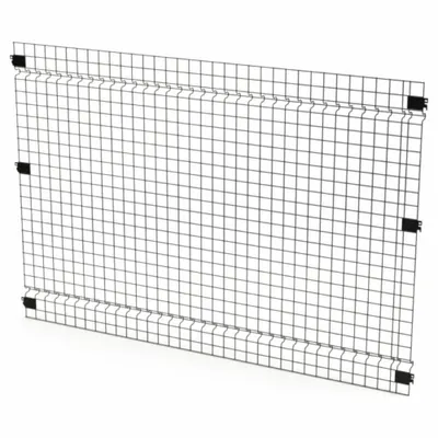 HUSKY RACK & WIRE Welded Wire Panel: 4 ft H x 6 ft W x 1 1/2 in D, Black - Husky Rack & Wire Quick-Assemble Woven-Wire Partition Components
