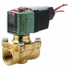 This 2-way/2-position solenoid valve is normally open and features a watertight design for use in washdown or outdoor environments. It accepts 24 to 120V AC/DC and has a 3/4 in pipe size. Suitable for controlling the flow of compatible fluids in industrial systems.