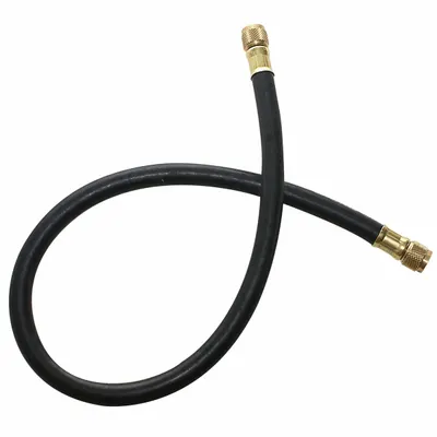 JB INDUSTRIES Hose: 4 ft Lg, 0° Angle, Yellow, Rubber/Kevlar, Single Hose - Evacuation & Charging Hoses