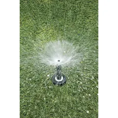 This RAIN BIRD pop-up spray head delivers a full-circle watering pattern. With a flow rate of 0.1 gpm and a throw radius of 3 to 20 ft, it operates within a pressure range of 15 to 70 psi. Suitable for irrigating shrubs and garden beds in residential or commercial landscapes.
