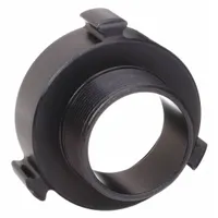 This straight aluminum adapter connects fire hoses with NH threads to NPT-threaded standpipes or hydrants. Fitting size is 4-1/2 in x 4 in. Used in fire protection systems and municipal water supply for transitioning between thread types