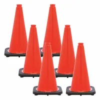 This 18-inch orange PVC traffic cone features a non-reflective blank body and a 3 lb black base. Suitable for temporary traffic control, hazard marking, and pedestrian guidance in roadways and work zones