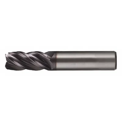 CLEVELAND Corner Radius End Mill: Carbide, TiAlN Coated, 4 Flute, 7/16" Mill Dia - Fast-Cutting Carbide Corner-Radius End Mills for Stainless Steel & Super Alloys
