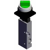 Shuttle Valve: VZM400 Series, 2 Position Twist Actuator, 5 Ports, 1/8 in BSPT, Green Actuator (MPN VZM450-01-34G)