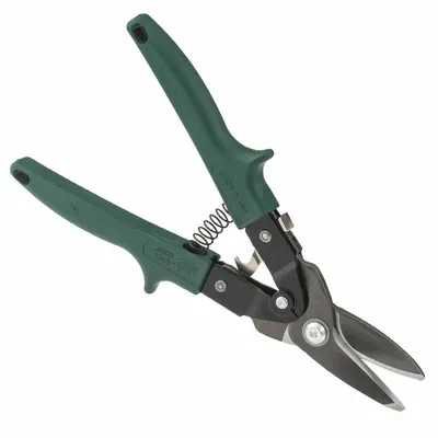 MALCO Aviation Snip: Right, 10 in Overall Lg, 1 1/2 in Cutting Lg, Steel, Plastic - Aviation Snips