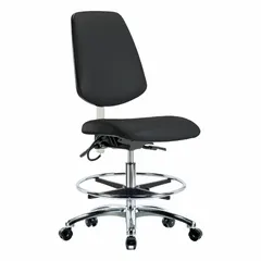 Vinyl ESD Task Chair, Armless, Black, 21 1/2" to 29" Height, Aluminum Base