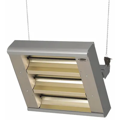 FOSTORIA Electric Infrared Heater: 4800W Watt Output, 480V AC, 1 or 3 Phase, Hardwired - Indoor/Outdoor Suspended Infrared Radiant Electric Ceiling Heaters