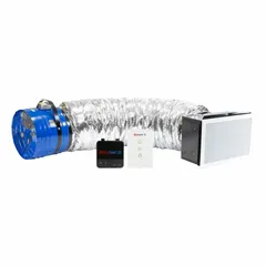 Ceiling-mount whole house fan with a 16-inch blade delivering up to 3,126 cfm, covering up to 1,608 sq ft. Operates on 115V AC single-phase, two speeds, speed controllable, with a round duct and rectangular rough opening. Designed for low noise and high-static-pressure applications, featuring a standard-efficiency motor.