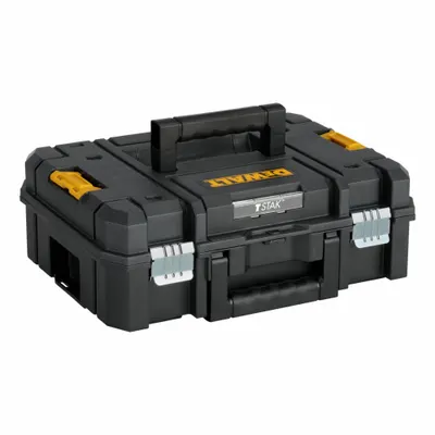 DEWALT TSTAK Tool Box: 17 1/4 in W x 13 in H x 6 3/8 in D, Plastic, Black - TSTAK Tool Boxes