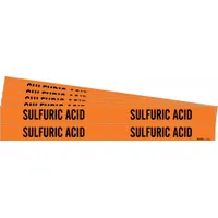 Pipe Marker: Sulfuric Acid, Orange, Black, Fits 3/4 to 2 3/8 in Pipe O.D., 4 Pipe Markers, 5 PK (MPN 7416-4-PK)