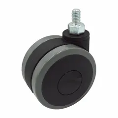 This swivel caster features a stem mounting type with no brake, designed for use on healthcare beds and medical equipment. The black frame provides a clean appearance. Compatible with Drive Medical models P503 and P703.