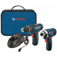 BOSCH Cordless Tool Combination Kit: 2 Tools, Hammer Drill/Impact Driver, 12 V DC Volt, 12V MAX* (MPN CLPK241-120)