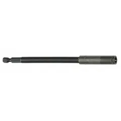 This APEX bit holder is designed for power tool use with a 1/4-inch hex compatible bit shank. The magnetic tip provides secure bit retention during fastening and drilling tasks. It is not impact rated and intended for standard drilling and screwdriving operations.