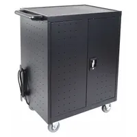 LUXOR Technology Charging Station: 17 in Laptops or Smaller/Chromebooks, Black, 38 1/4 in Overall Ht (MPN LLTP32-B)