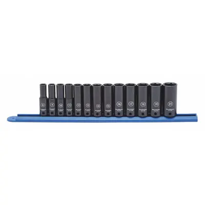 GEARWRENCH Socket Set: 3/8 in Drive Size, Small Set (0-50 pieces) Set Size, 13 Pieces - Metric Impact Socket Sets