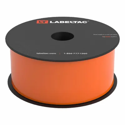 CREATIVE SAFETY SUPPLY LabelTac Pro Model Magnetic Supply: 2 in x 25 ft, Vinyl, Orange (Gloss) - LabelTac Thermal Transfer Continuous Label Rolls