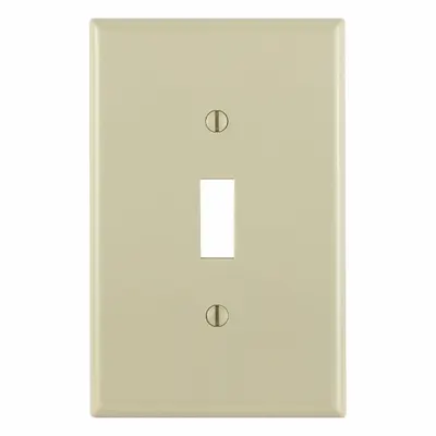 LEVITON Wall Plate: Toggle, 1 Gang, Ivory - General Purpose Wall Plates