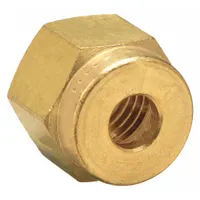 This single-ferrule brass compression fitting is designed for 1/16 in OD tubing. It features a 1/16" thread size and is used to create leak-tight connections in fluid systems. Suitable for instrumentation, hydraulic, and pneumatic applications