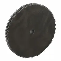 Metric worm wheel with module m 1, right-hand helix, 20° pressure angle, and non-ground tooth finish. Made of cast iron. Used in power transmission systems for speed reduction, such as conveyor drives and indexing tables