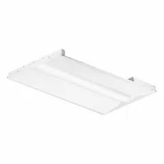 LED center-basket troffer for replacing 32W T8 fluorescent fixtures. Operates at 120V AC, consumes 44W, and delivers selectable lumen output from 3,000 to 5,500 lumens at 3500K color temperature. Dimmable. Suitable for commercial and industrial lighting applications such as offices, schools, and hospitals.