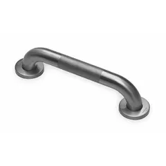 Straight grab bar, 12 in length, 1 1/2 in diameter, textured stainless steel. Provides secure handhold for support in bathrooms, showers, and other areas requiring fall prevention. Anti-microbial properties enhance hygiene in high-traffic environments.