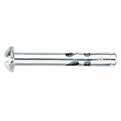 DEWALT Round-Head Sleeve Anchors, 1/4 in Dia, #10-24 Thread, Steel, 100 PK