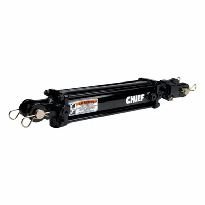 CHIEF Hydraulic Cylinder: 3 3/4 in Bore Dia., 8 in Stroke Lg, #8 SAE Port Size - Rephasing Heavy-Duty Tie-Rod Cylinders