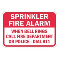 Reflective Fire Alarm Sprinkler Sign: Aluminum, Mounting Holes Sign Mounting, Engineer Grade (MPN T1-1846-EG_18x12)
