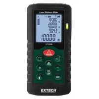 EXTECH Laser Distance Meter: Inch/Metric, 2 in – 330 ft, ± 0.08 in, AAA, Rubber, LCD, Red (MPN DT100M)
