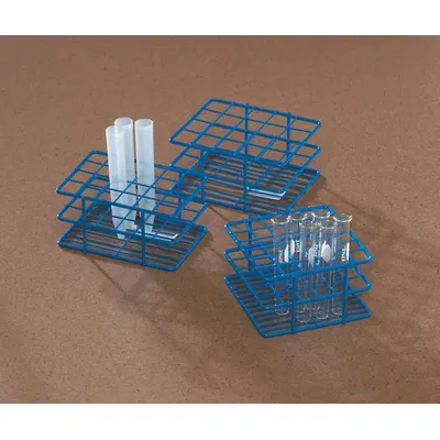 SP SCIENCEWARE Steel Test Tube Rack, Blue, 20 Places - Lab Storage Racks