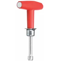This RIDGID T-handle torque wrench is factory preset to deliver a consistent torque output up to 60 in-lb. With a 5/16 in drive and overall length of 5 3/4 in, it is suited for assembly and maintenance tasks requiring repeatable torque on fasteners