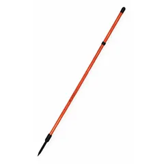 This steel digging bar features a pointed end for breaking up hard soil, clay, or rock in construction and landscaping tasks. The 1-1/8 in bar diameter provides leverage for prying and digging in confined spaces. The bar is made of steel with an orange handle.